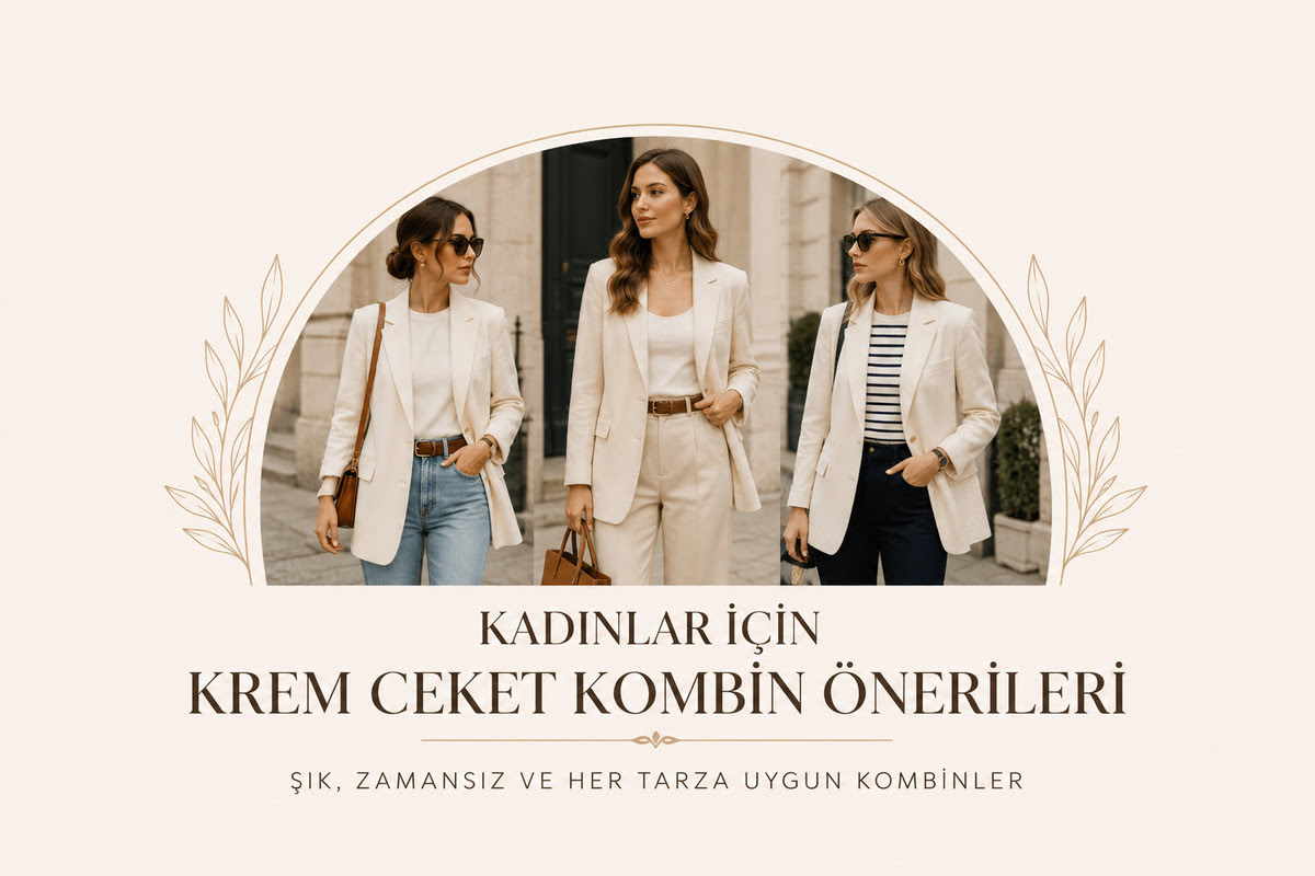 Kadınlar için Krem Ceket Kombin Önerileri